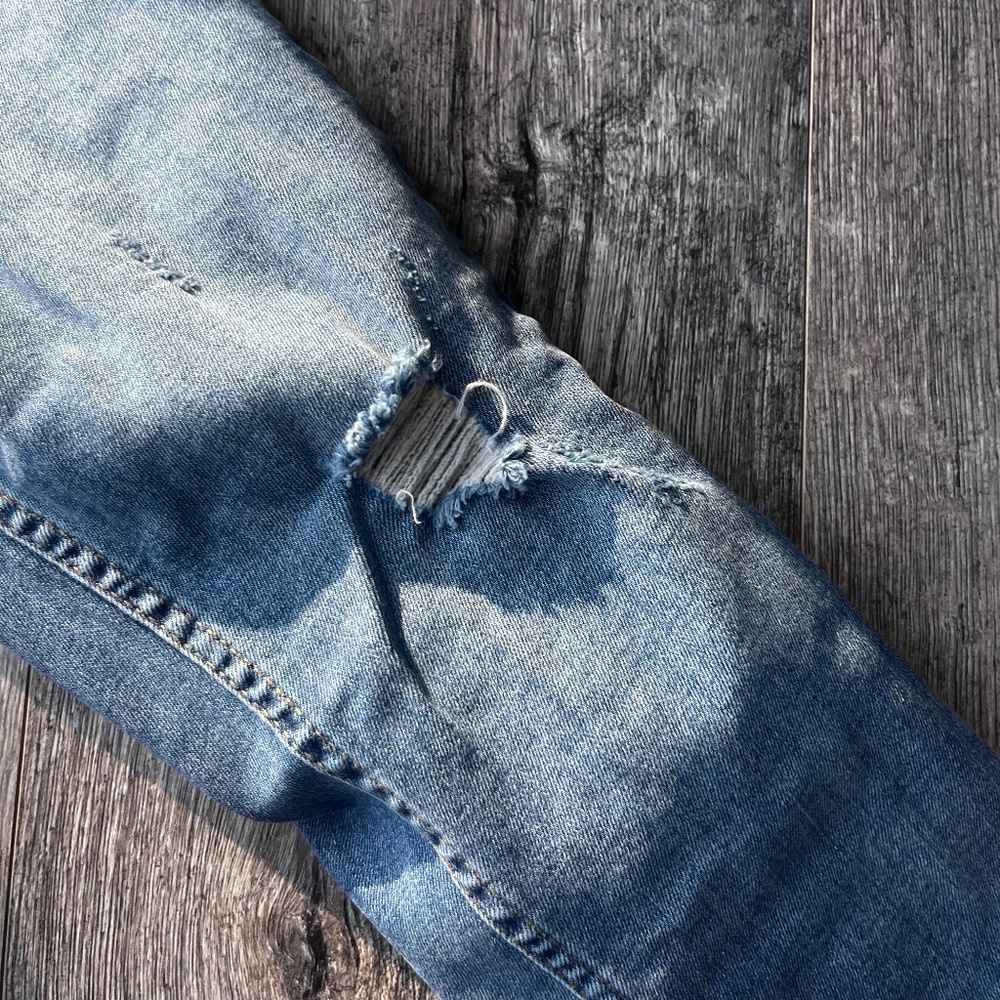 Free People Great Heights Frayed Skinny Jeans 25 Distressed Raw Fringe Hem - Picture 11 of 13